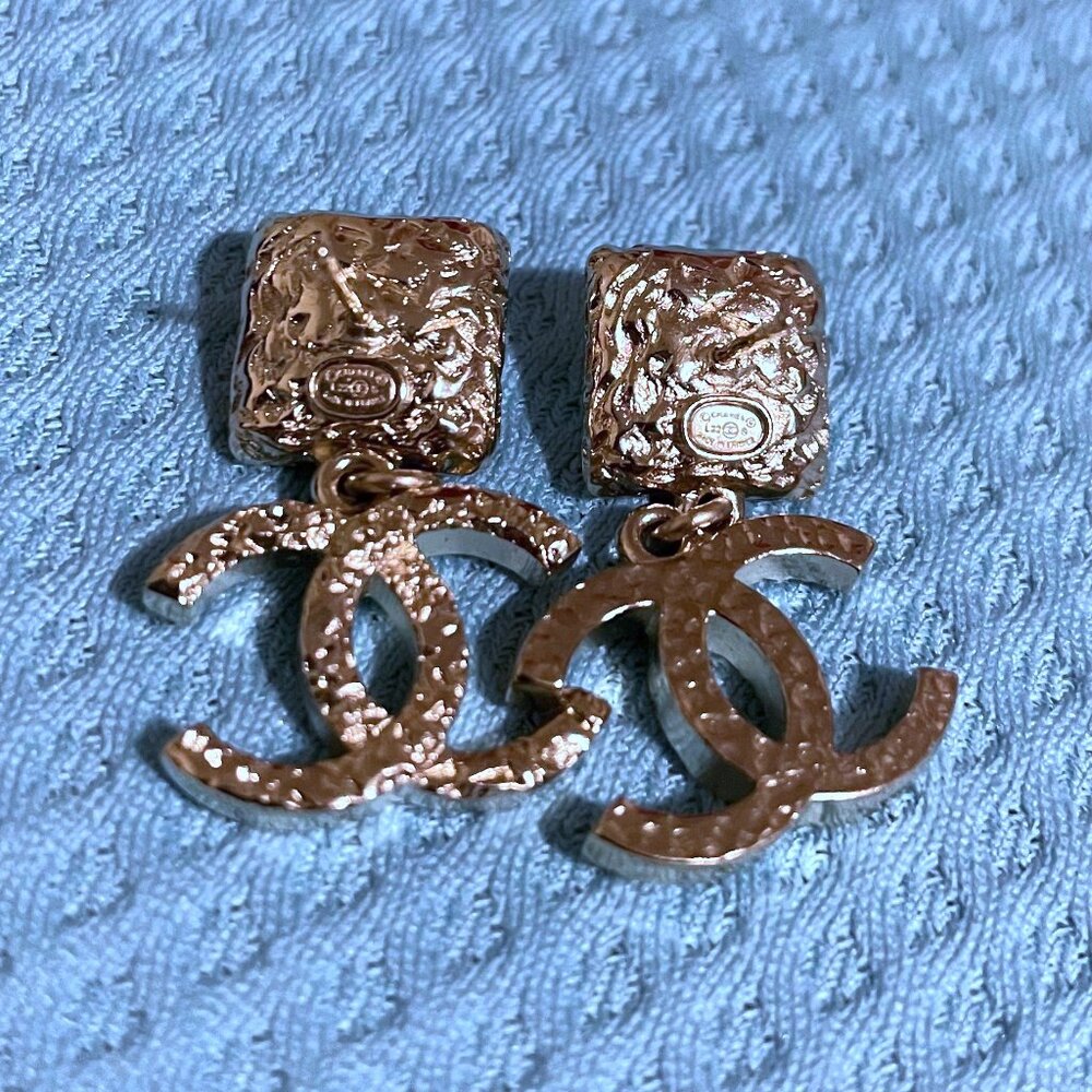 Chanel Iridescent Crystal Logo Earrings - Picture 9 of 11